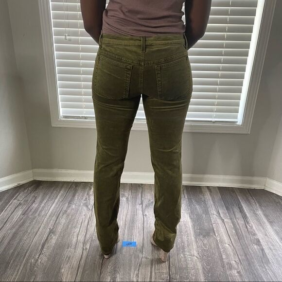 Revolve Trina Turk Olive Green Gold Velvet Jean Pants Trousers - Picture 14 of 15
